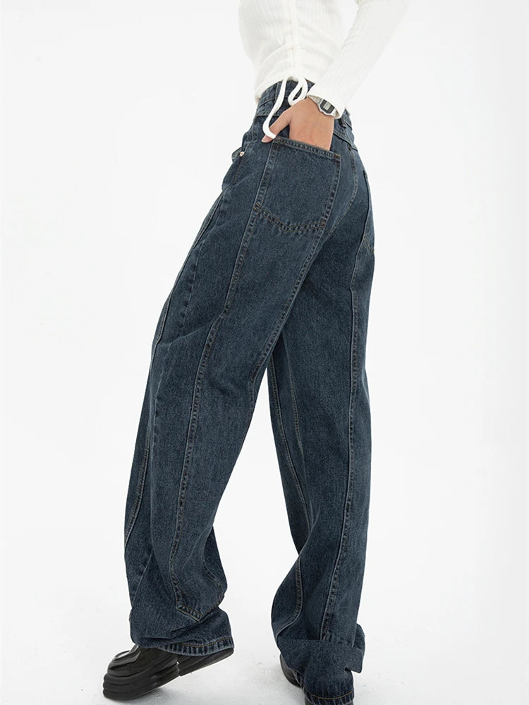 Retro Wide-Leg Denim Jeans