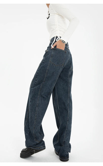 Retro Wide-Leg Denim Jeans