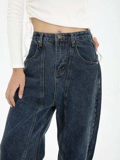 Retro Wide-Leg Denim Jeans